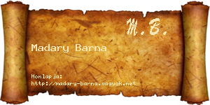 Madary Barna névjegykártya