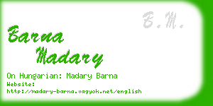 barna madary business card